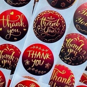 40 Small Thank You Stickers! (Quarter Size)